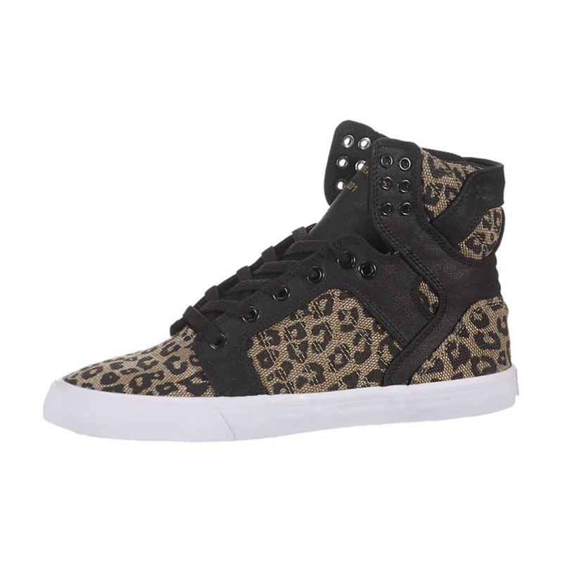 Supra SKYTOP Sneaker High Damen Schwarz Leopard Lagerverkauf GJTCR5134